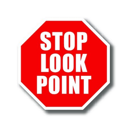 Ergomat 16in OCTAGON SIGNS - Stop Look Point DSV-SIGN 256 #4071 -UEN